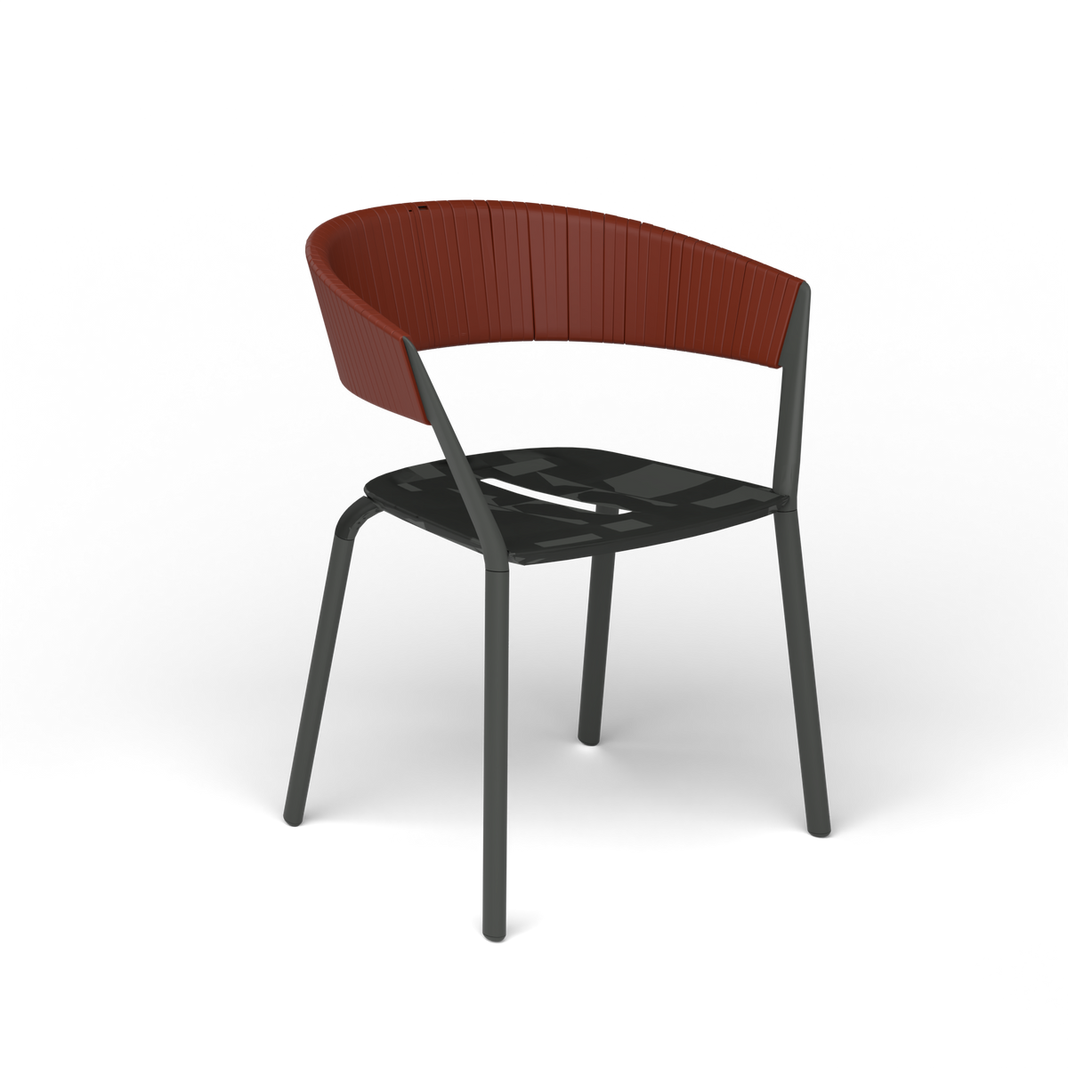 Ria Eetfauteuil met Deels Gevlochten Touw - Metallic Grey / Touw Arizona
