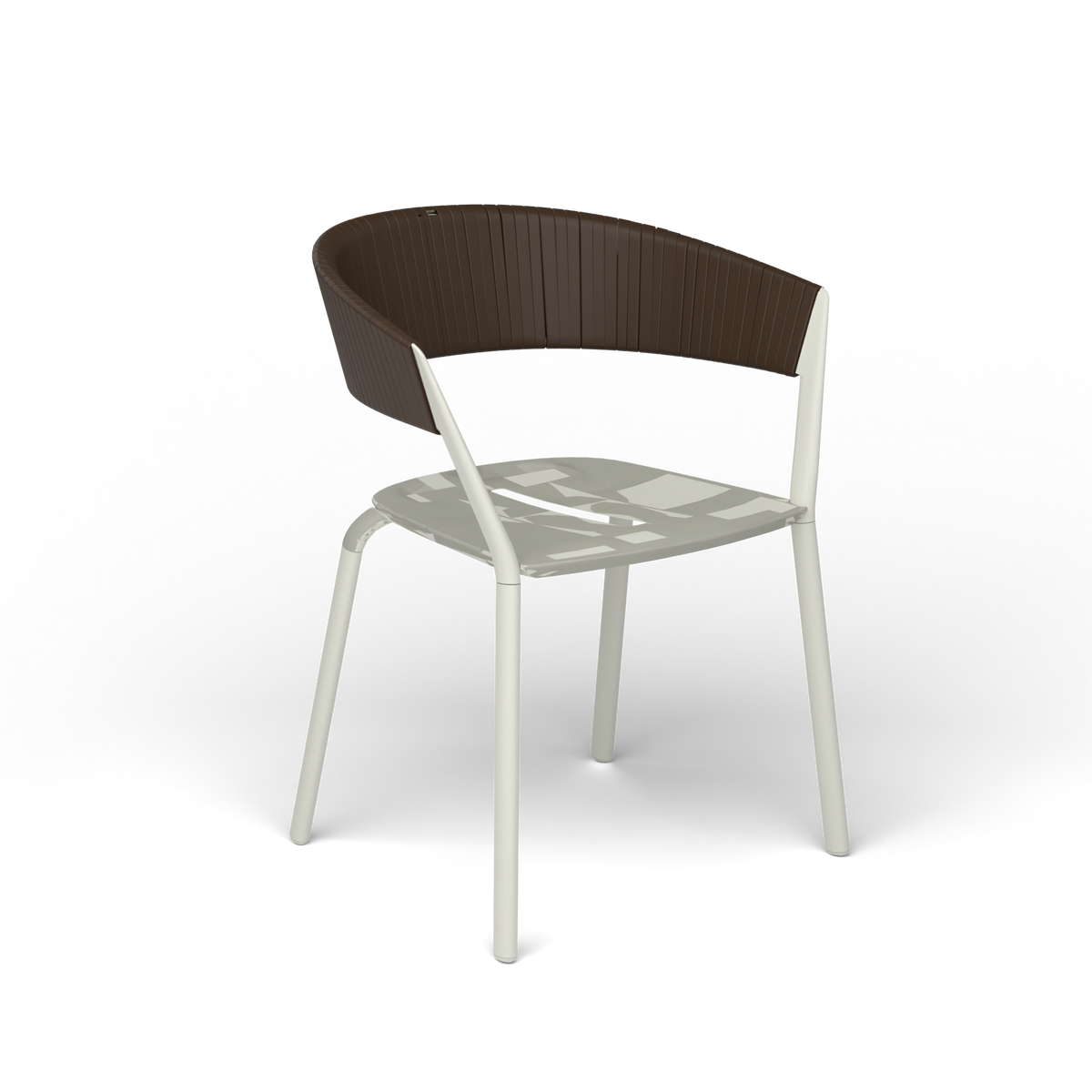 Ria Eetfauteuil met Deels Gevlochten Touw - Powder Grey / Touw Brownie