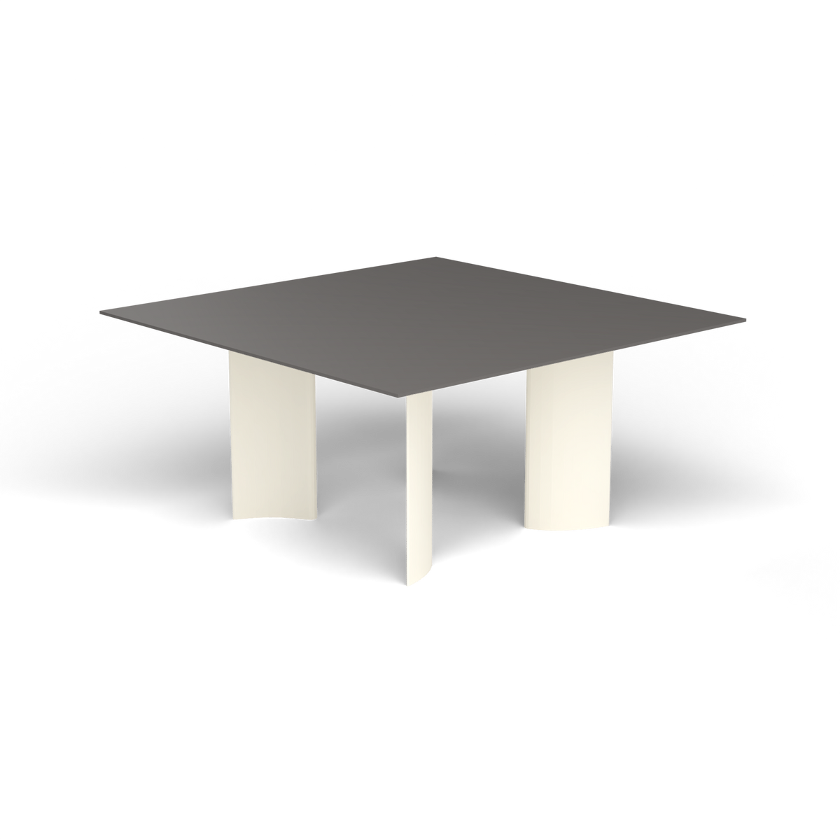 Naca Vierkante Eettafel, 150 × 150 × 72 cm, Antique White, Aluminium speckled Anthracite