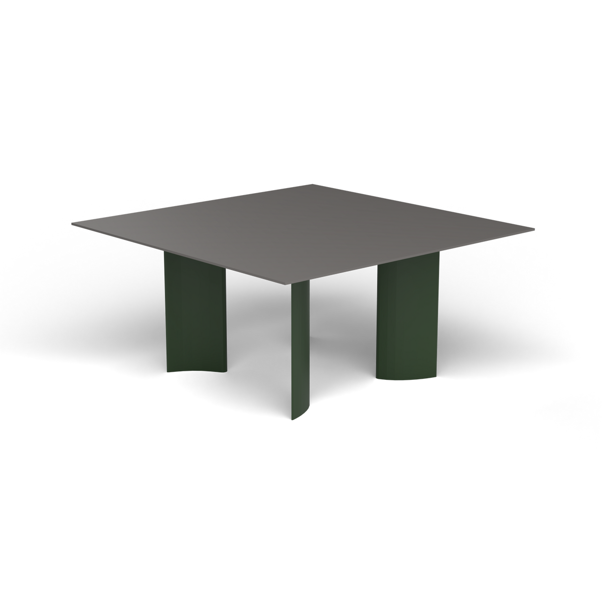 Naca Vierkante Eettafel, 150 × 150 × 72 cm, Bottle Green, Aluminium speckled Anthracite