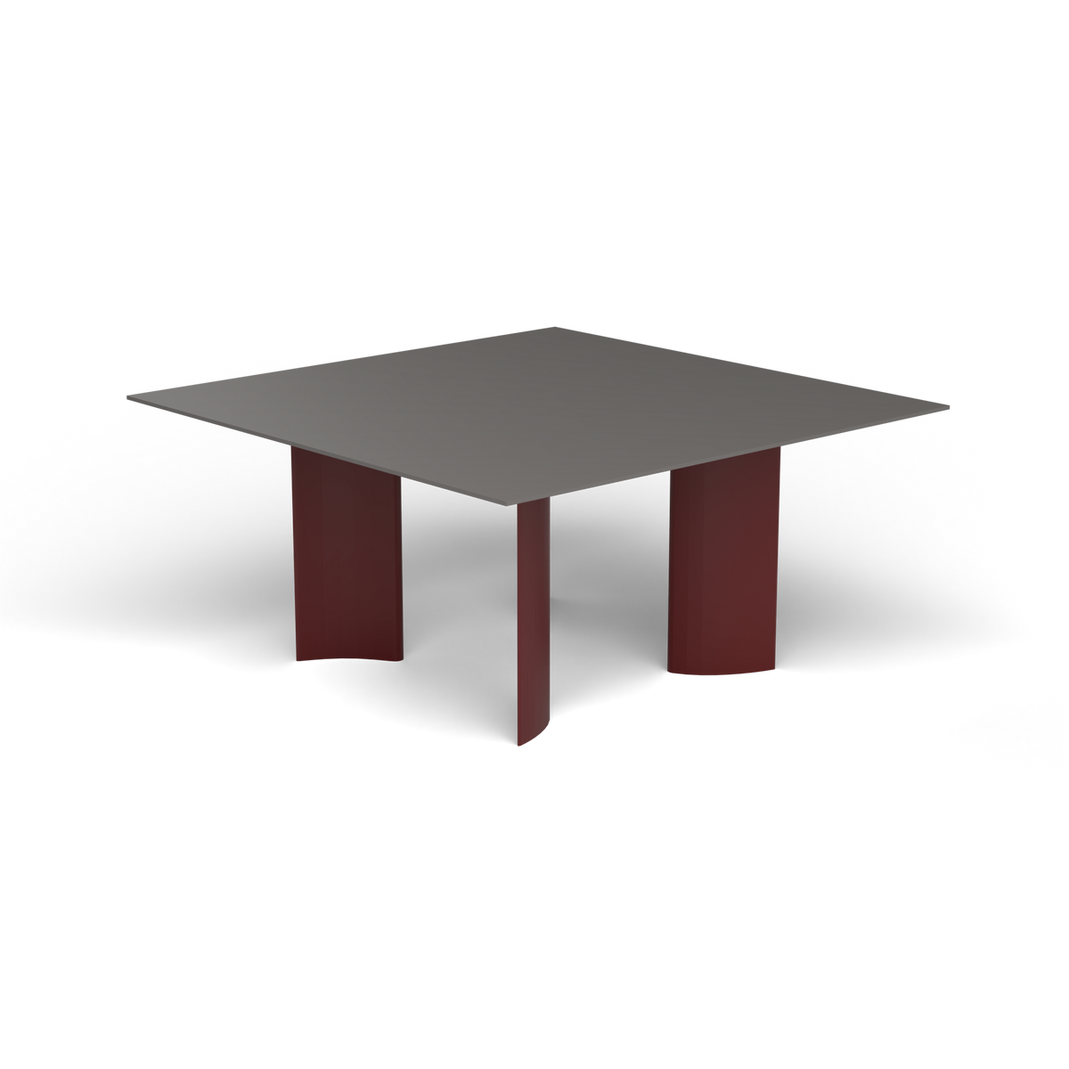 Naca Vierkante Eettafel, 150 × 150 × 72 cm, Chestnut Brown, Aluminium speckled Anthracite