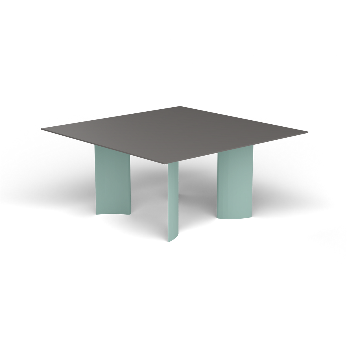 Naca Vierkante Eettafel, 150 × 150 × 72 cm, Light Blue, Aluminium speckled Anthracite
