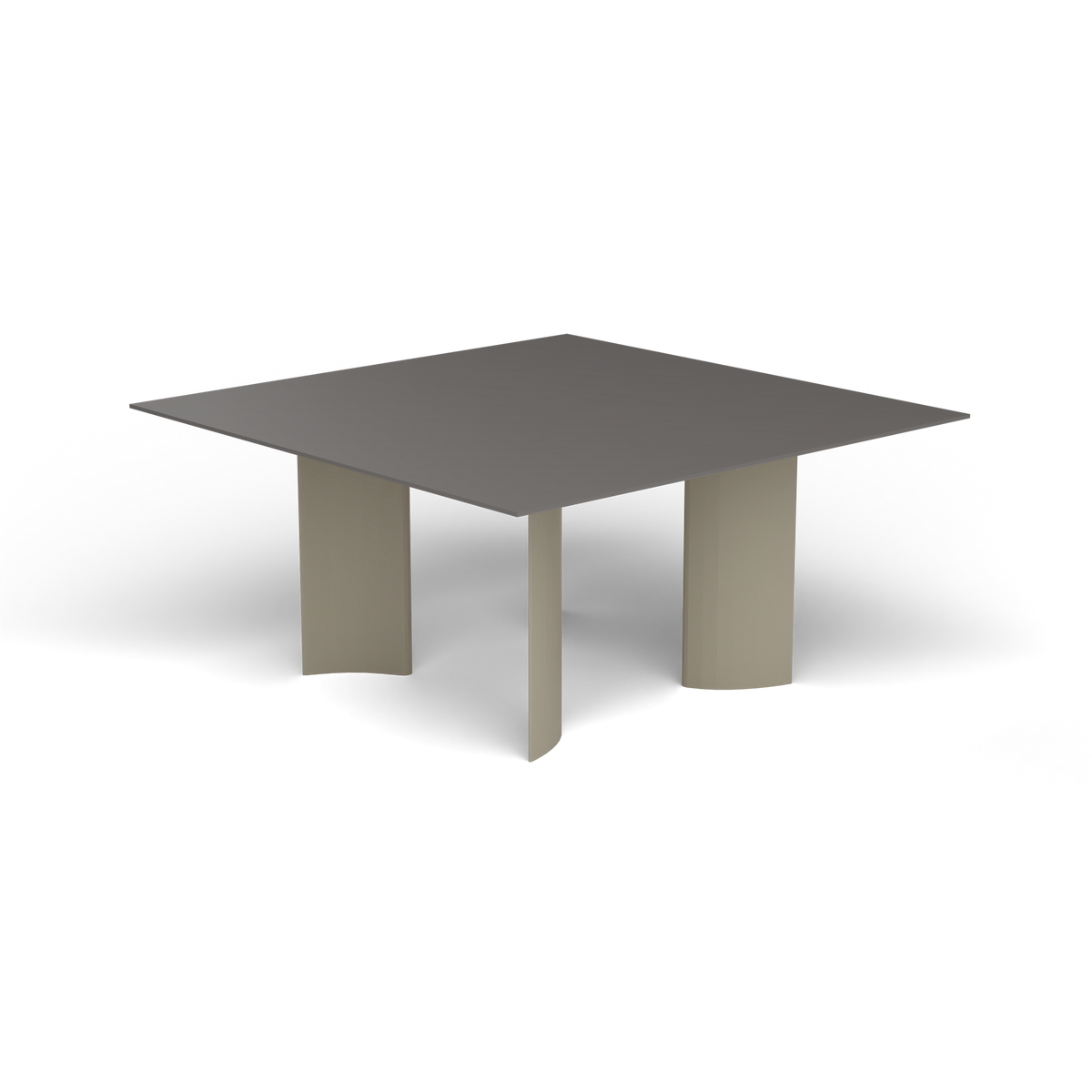 Naca Vierkante Eettafel, 150 × 150 × 72 cm, Pearly Gold, Aluminium speckled Anthracite