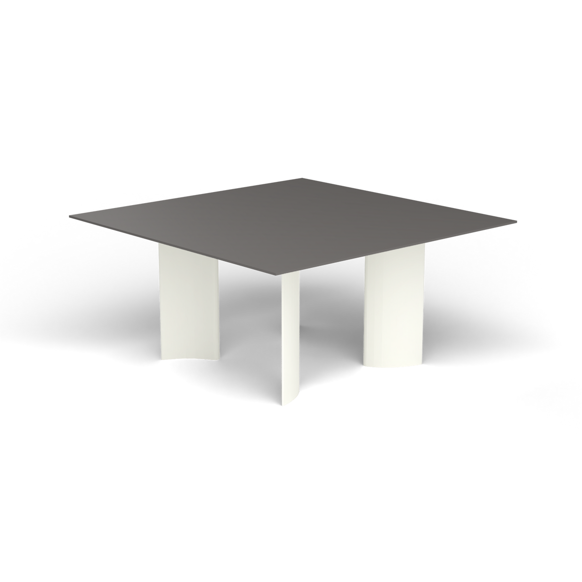 Naca Vierkante Eettafel, 150 × 150 × 72 cm, White, Aluminium speckled Anthracite
