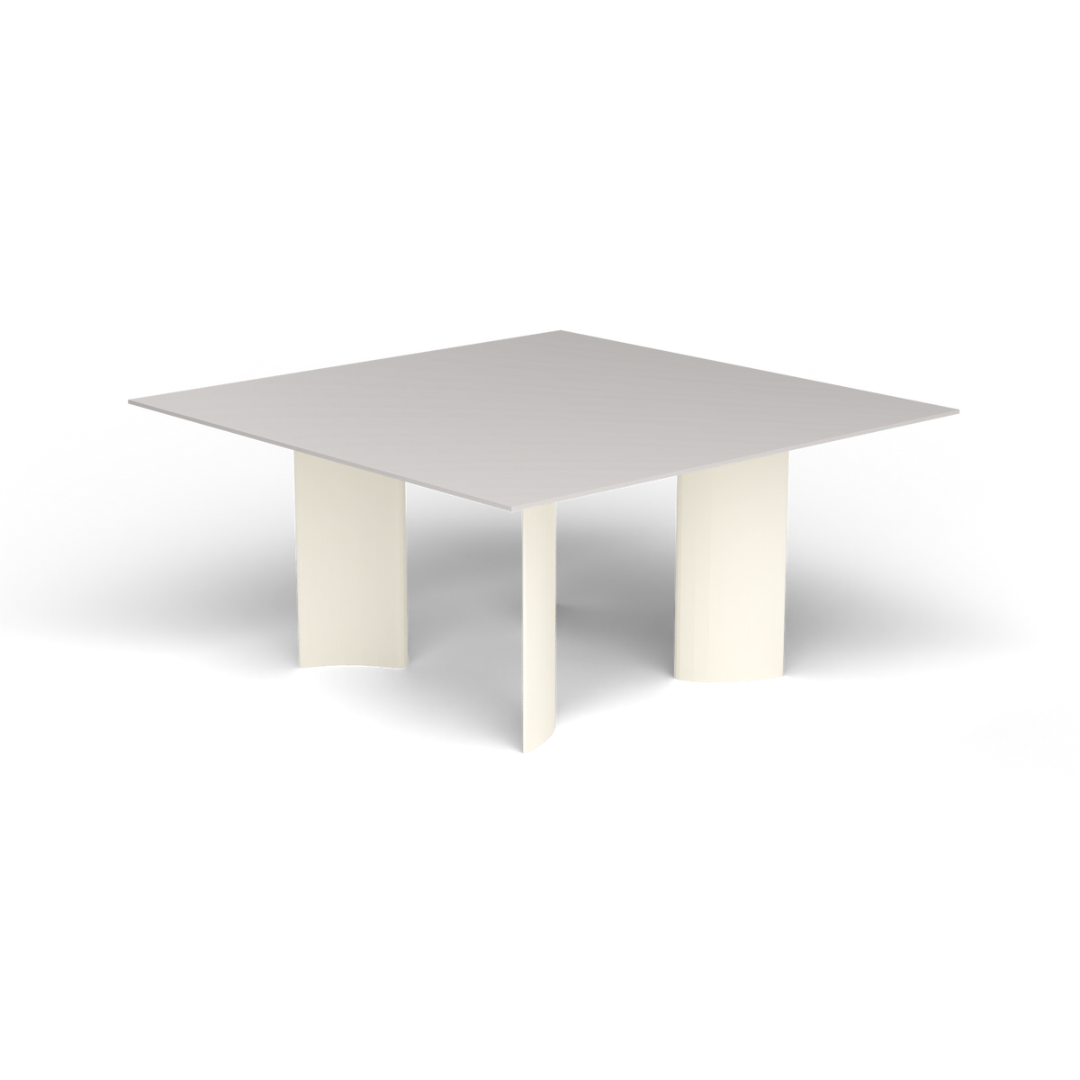Naca Vierkante Eettafel, 150 × 150 × 72 cm, Antique White, Aluminium speckled Grey
