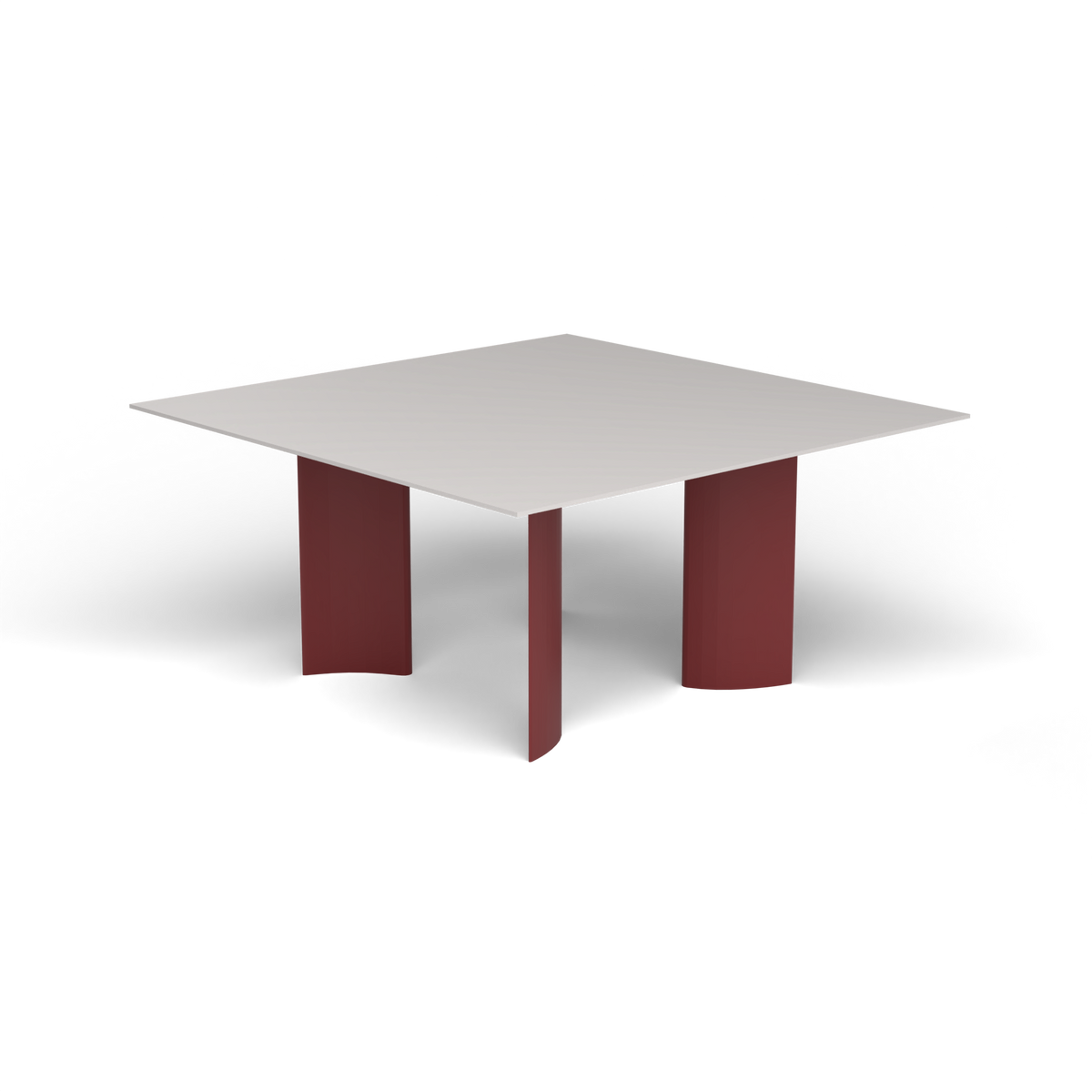 Naca Vierkante Eettafel, 150 × 150 × 72 cm, Autumn Red, Aluminium speckled Grey