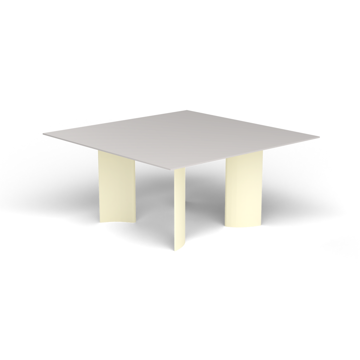 Naca Vierkante Eettafel, 150 × 150 × 72 cm, Butter White, Aluminium speckled Grey