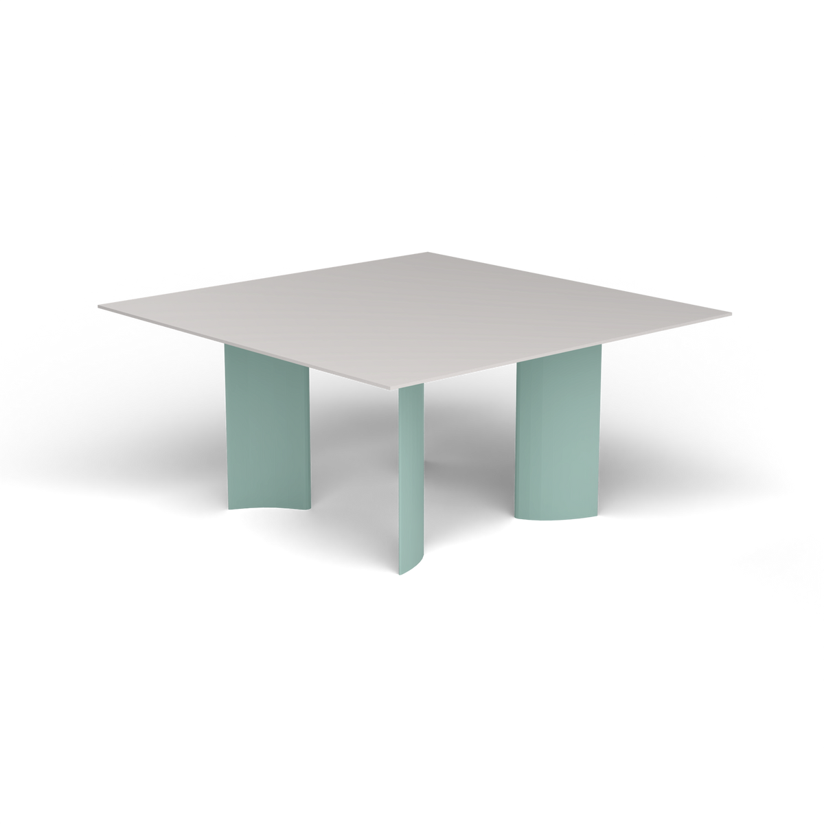 Naca Vierkante Eettafel, 150 × 150 × 72 cm, Light Blue, Aluminium speckled Grey