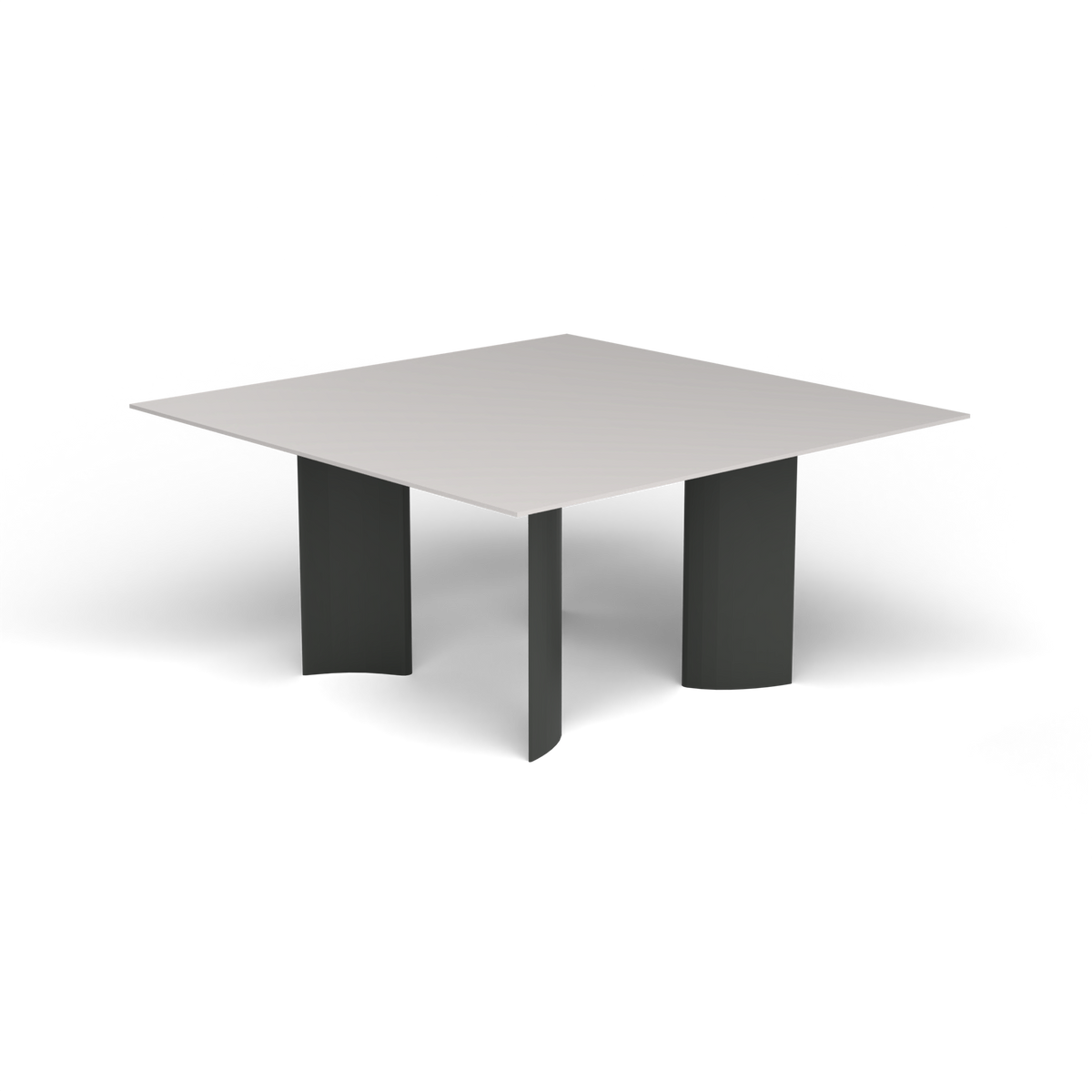 Naca Vierkante Eettafel, 150 × 150 × 72 cm, Metallic Grey, Aluminium speckled Grey