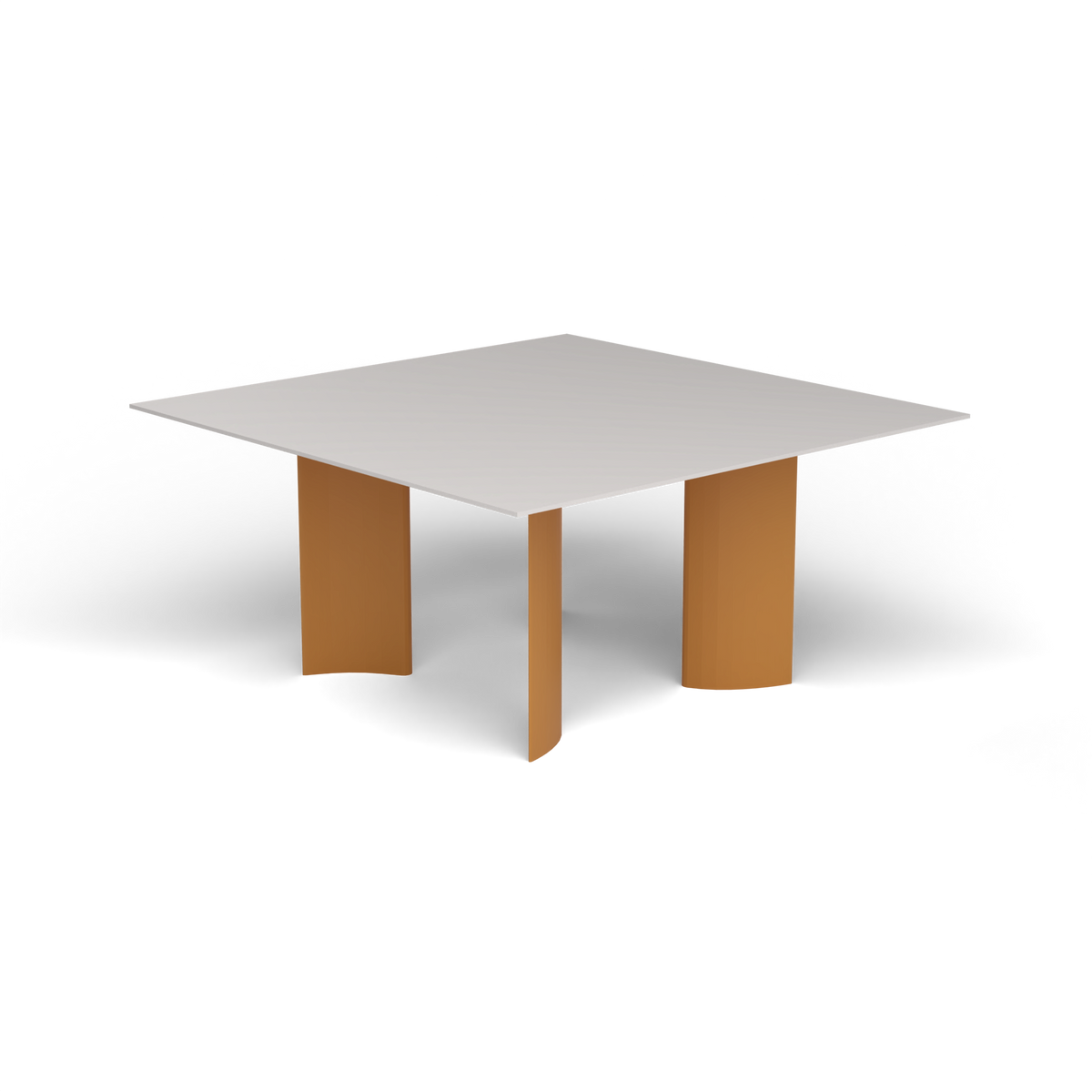 Naca Vierkante Eettafel, 150 × 150 × 72 cm, Mustard Yellow, Aluminium speckled Grey