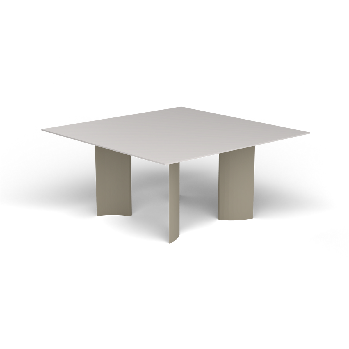 Naca Vierkante Eettafel, 150 × 150 × 72 cm, Pearly Gold, Aluminium speckled Grey