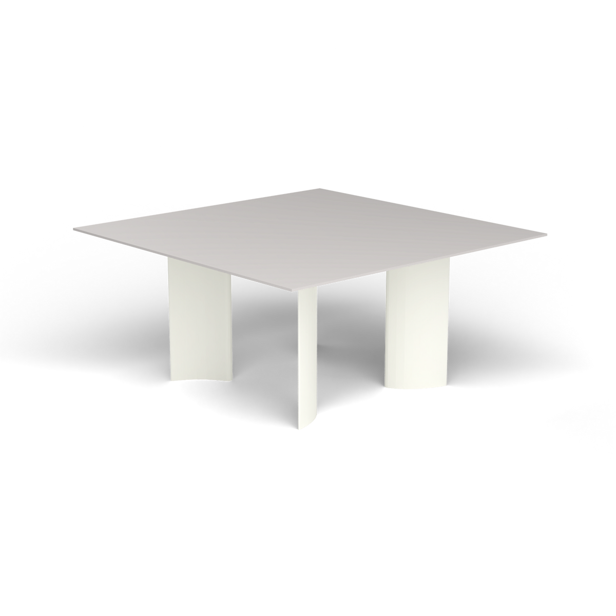 Naca Vierkante Eettafel, 150 × 150 × 72 cm, White, Aluminium speckled Grey