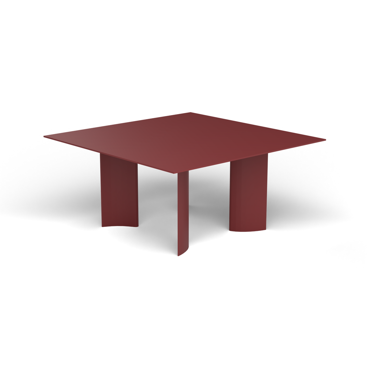 Naca Vierkante Eettafel, 150 × 150 × 72 cm, Autumn Red, Gelakt aluminium (volgt onderstelkleur)