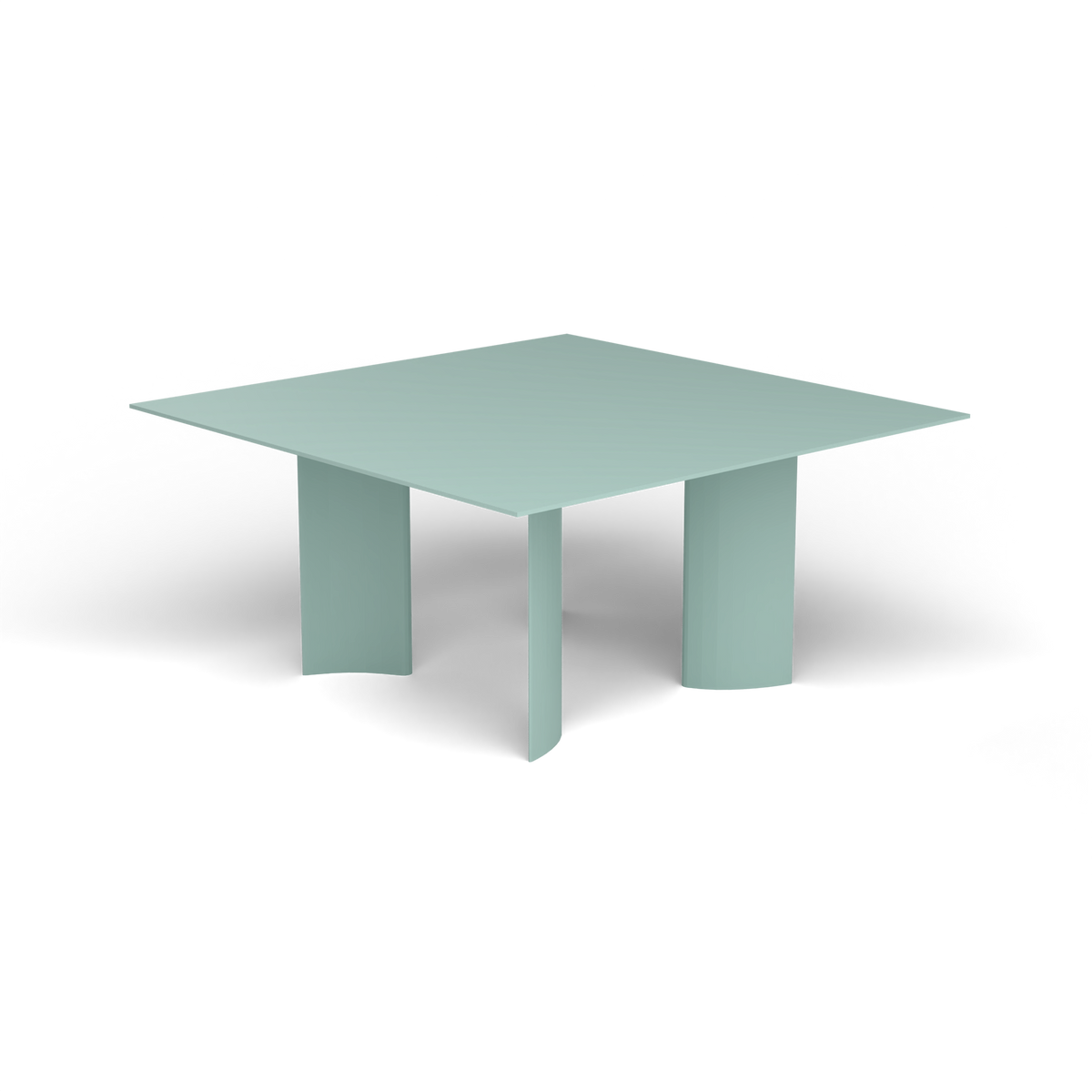 Naca Vierkante Eettafel, 150 × 150 × 72 cm, Light Blue, Gelakt aluminium (volgt onderstelkleur)