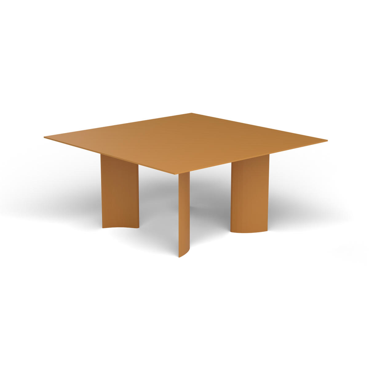 Naca Vierkante Eettafel, 150 × 150 × 72 cm, Mustard Yellow, Gelakt aluminium (volgt onderstelkleur)