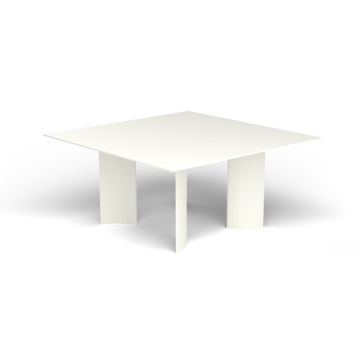Naca Vierkante Eettafel, 150 × 150 × 72 cm, White, Gelakt aluminium (volgt onderstelkleur)