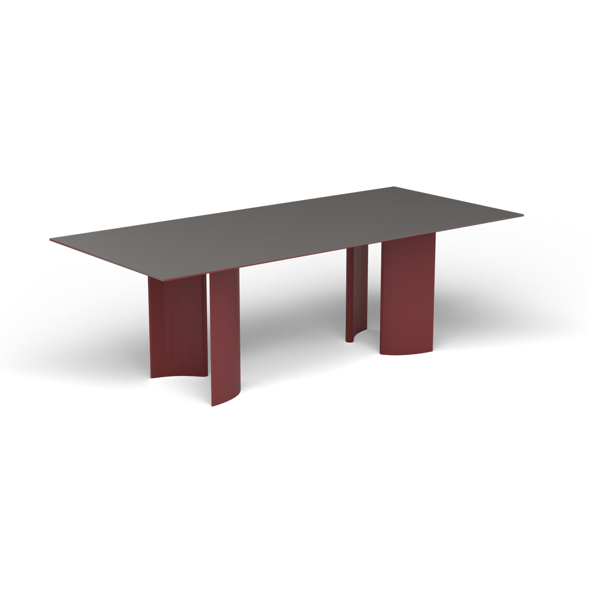 Naca Rechthoekige Eettafel, 220 × 100 × 72 cm, Autumn Red, Aluminium speckled Anthracite