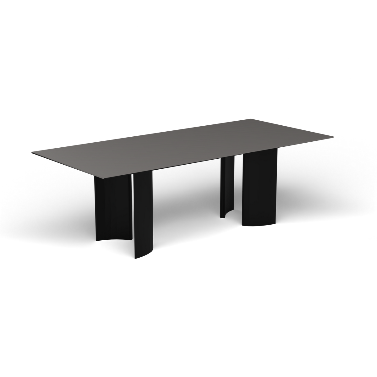 Naca Rechthoekige Eettafel, 220 × 100 × 72 cm, Black, Aluminium speckled Anthracite