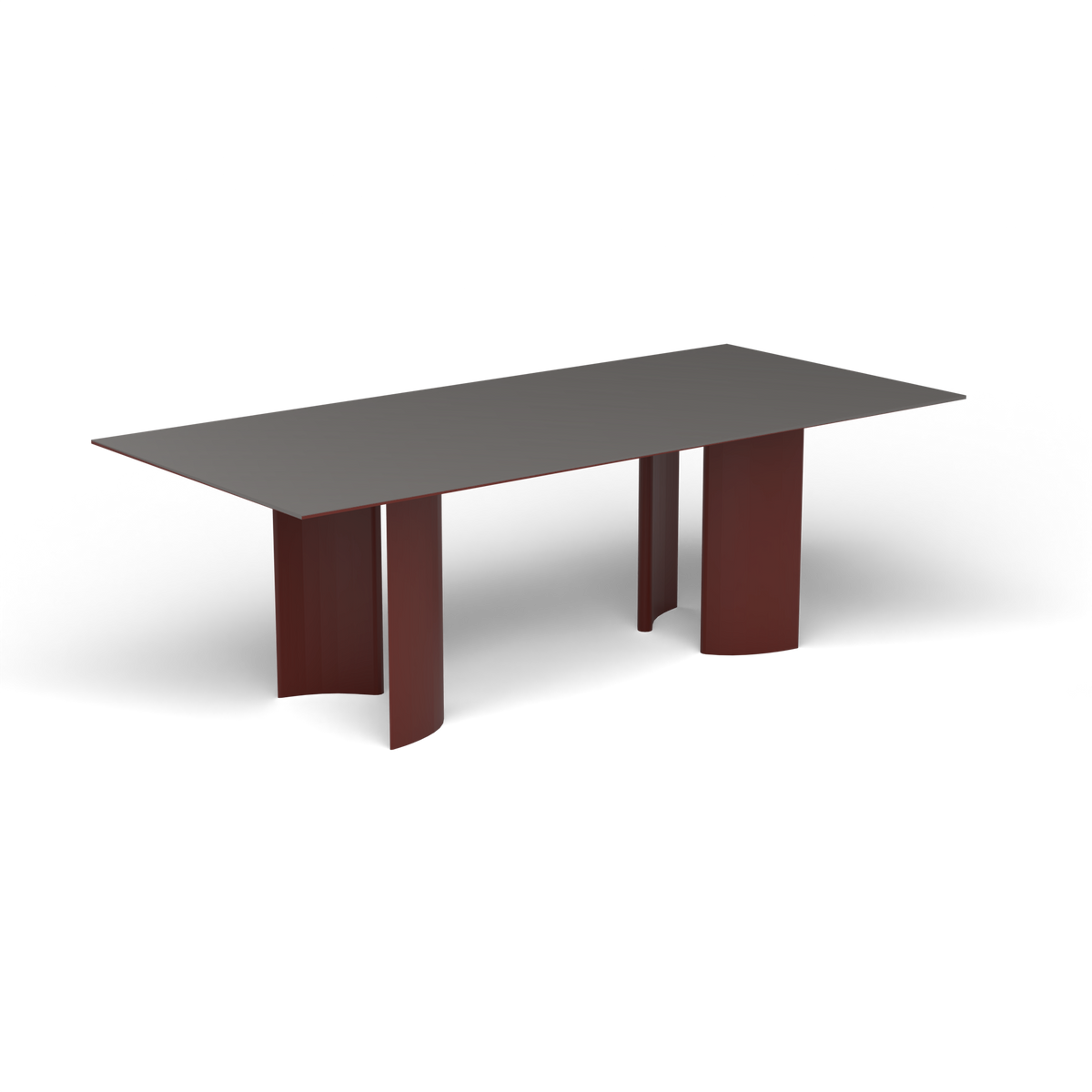 Naca Rechthoekige Eettafel, 220 × 100 × 72 cm, Chestnut Brown, Aluminium speckled Anthracite