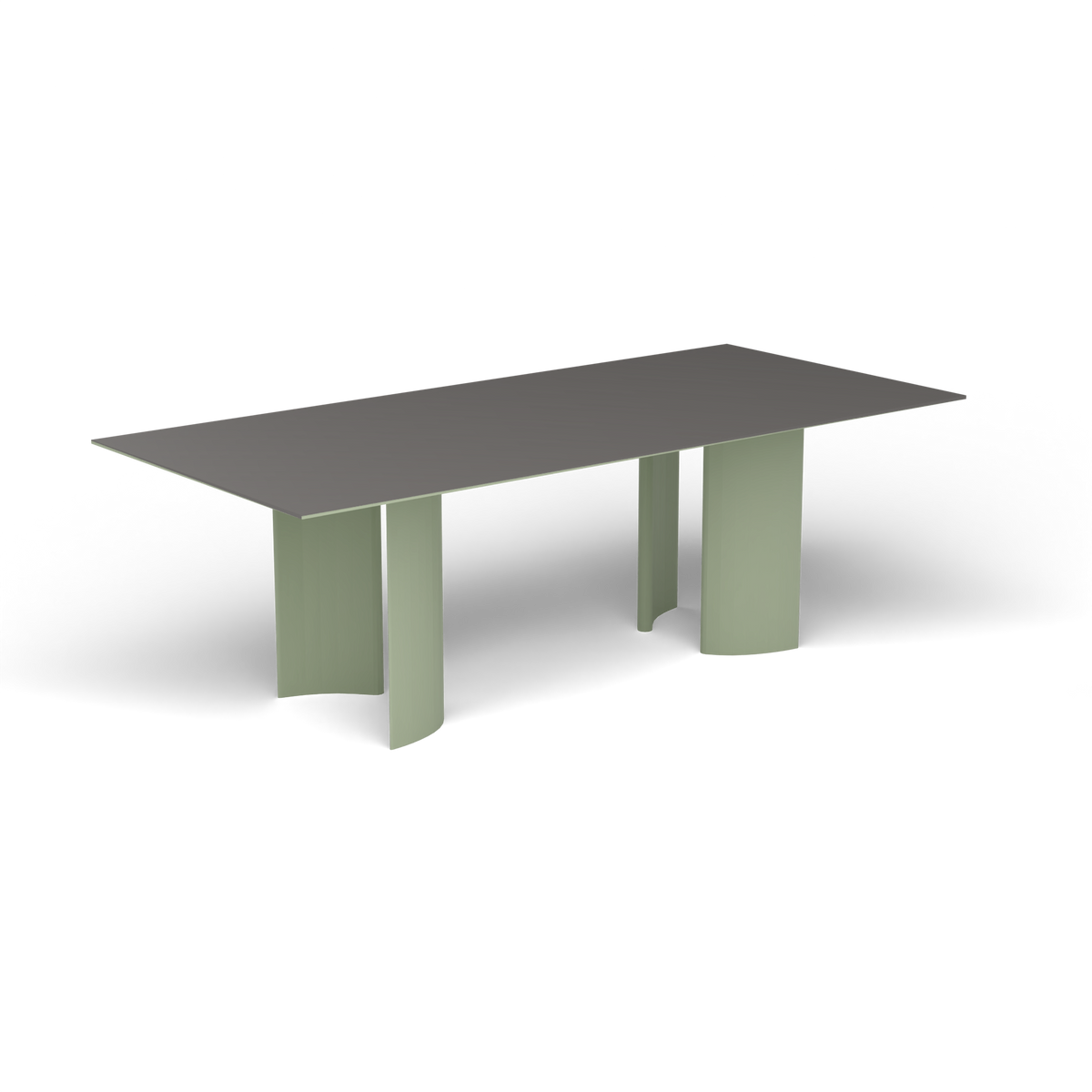 Naca Rechthoekige Eettafel, 220 × 100 × 72 cm, Green Tea, Aluminium speckled Anthracite