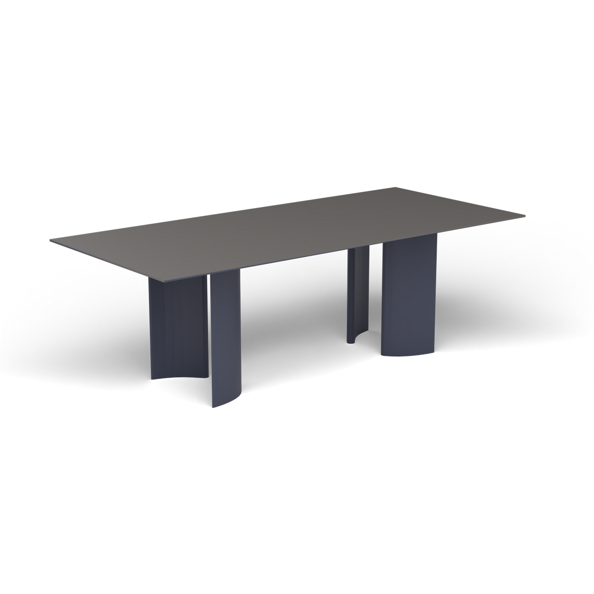 Naca Rechthoekige Eettafel, 220 × 100 × 72 cm, Grey Blue, Aluminium speckled Anthracite