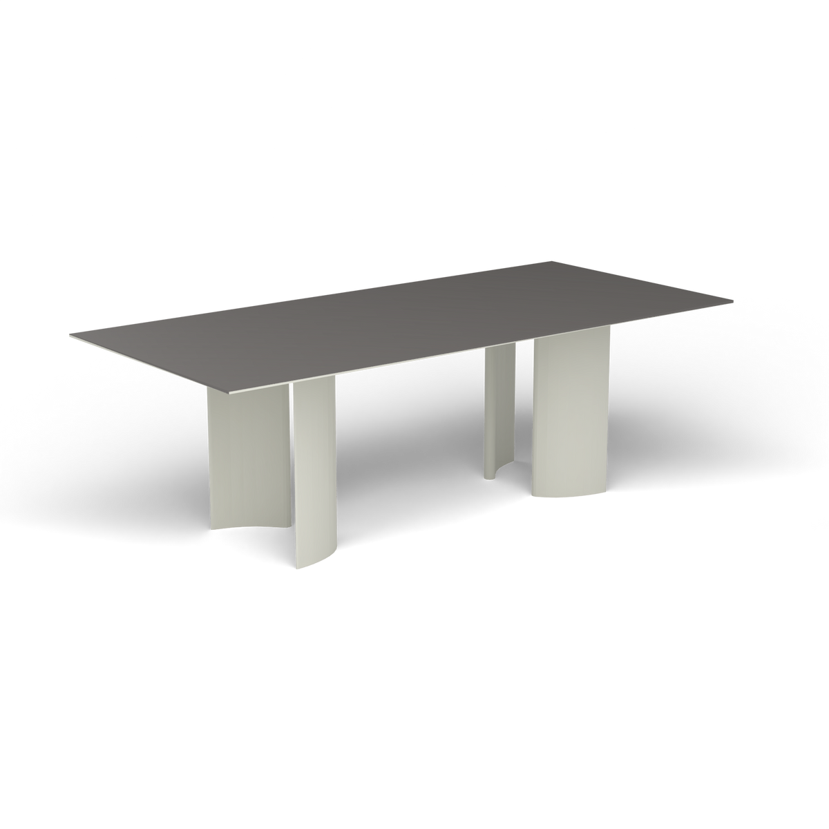Naca Rechthoekige Eettafel, 220 × 100 × 72 cm, Powder Grey, Aluminium speckled Anthracite