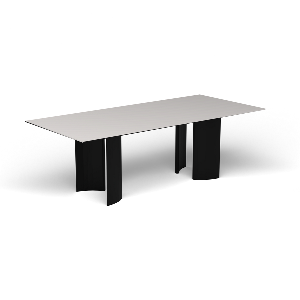 Naca Rechthoekige Eettafel, 220 × 100 × 72 cm, Black, Aluminium speckled Grey