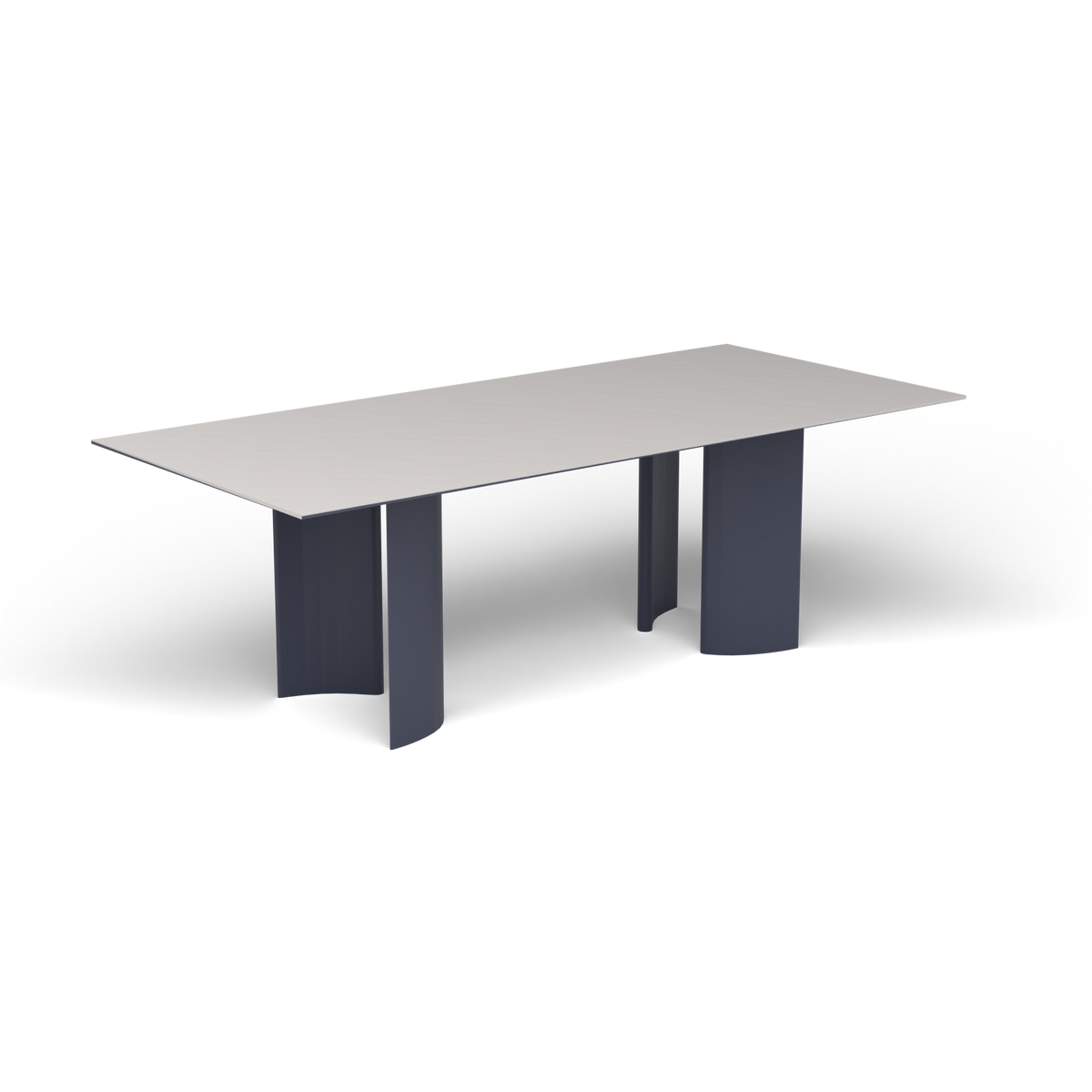 Naca Rechthoekige Eettafel, 220 × 100 × 72 cm, Grey Blue, Aluminium speckled Grey