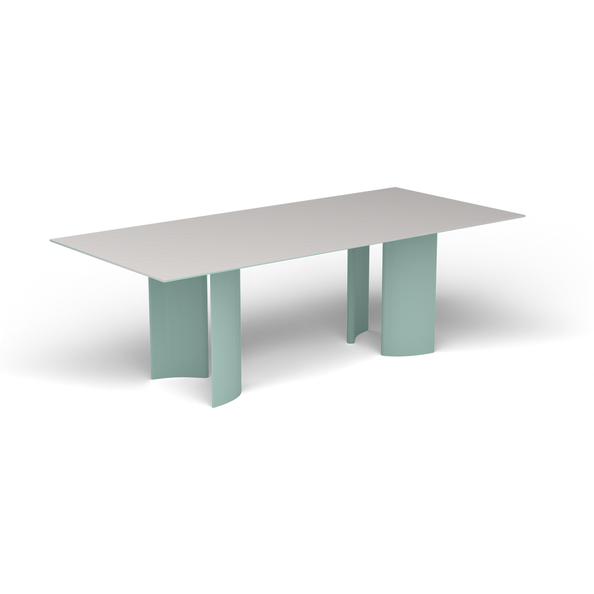 Naca Rechthoekige Eettafel, 220 × 100 × 72 cm, Light Blue, Aluminium speckled Grey