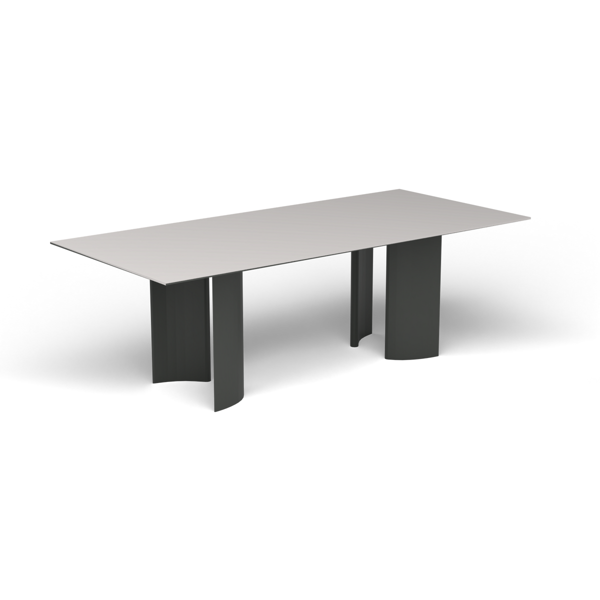 Naca Rechthoekige Eettafel, 220 × 100 × 72 cm, Metallic Grey, Aluminium speckled Grey