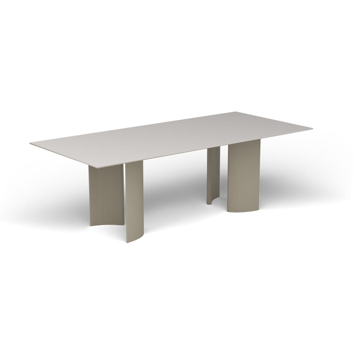 Naca Rechthoekige Eettafel, 220 × 100 × 72 cm, Pearly Gold, Aluminium speckled Grey