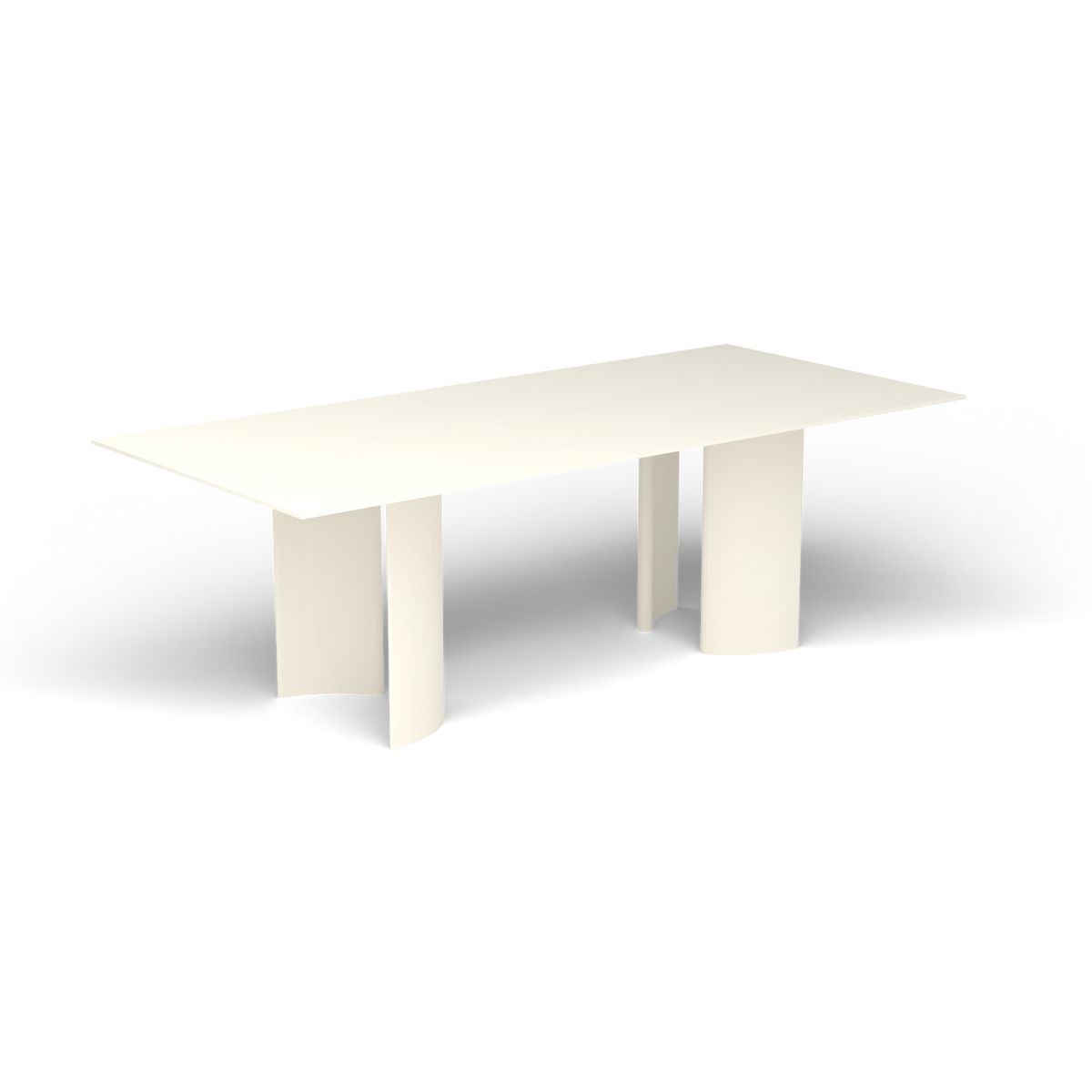 Naca Rechthoekige Eettafel, 220 × 100 × 72 cm, Antique White, Gelakt aluminium (volgt onderstelkleur)