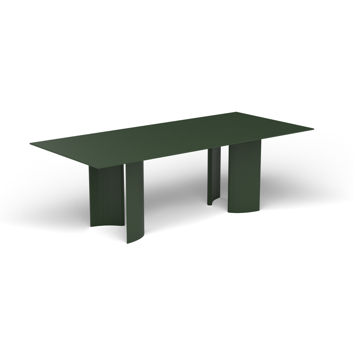 Naca Rechthoekige Eettafel, 220 × 100 × 72 cm, Bottle Green, Gelakt aluminium (volgt onderstelkleur)