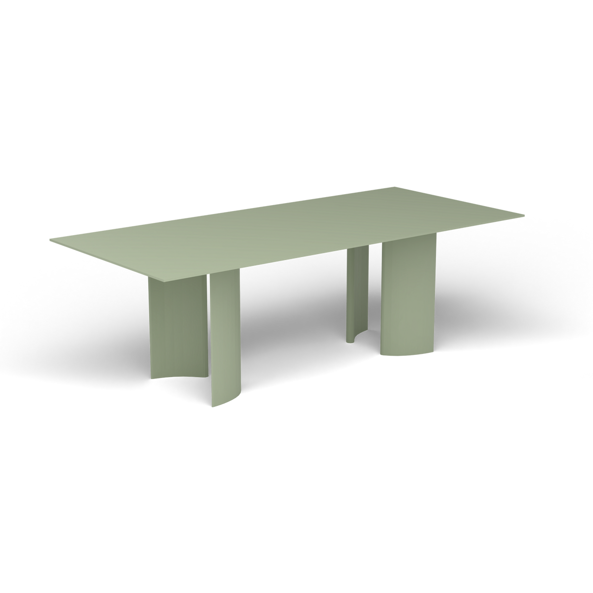 Naca Rechthoekige Eettafel, 220 × 100 × 72 cm, Green Tea, Gelakt aluminium (volgt onderstelkleur)