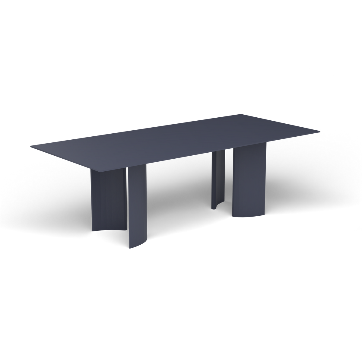Naca Rechthoekige Eettafel, 220 × 100 × 72 cm, Grey Blue, Gelakt aluminium (volgt onderstelkleur)