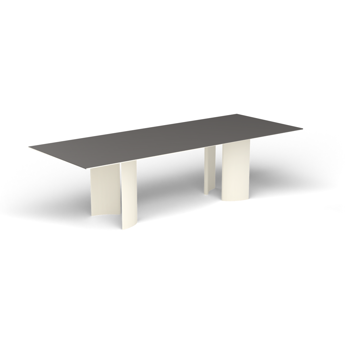 Naca Rechthoekige Eettafel, 260 × 100 × 72 cm, Antique White, Aluminium speckled Anthracite