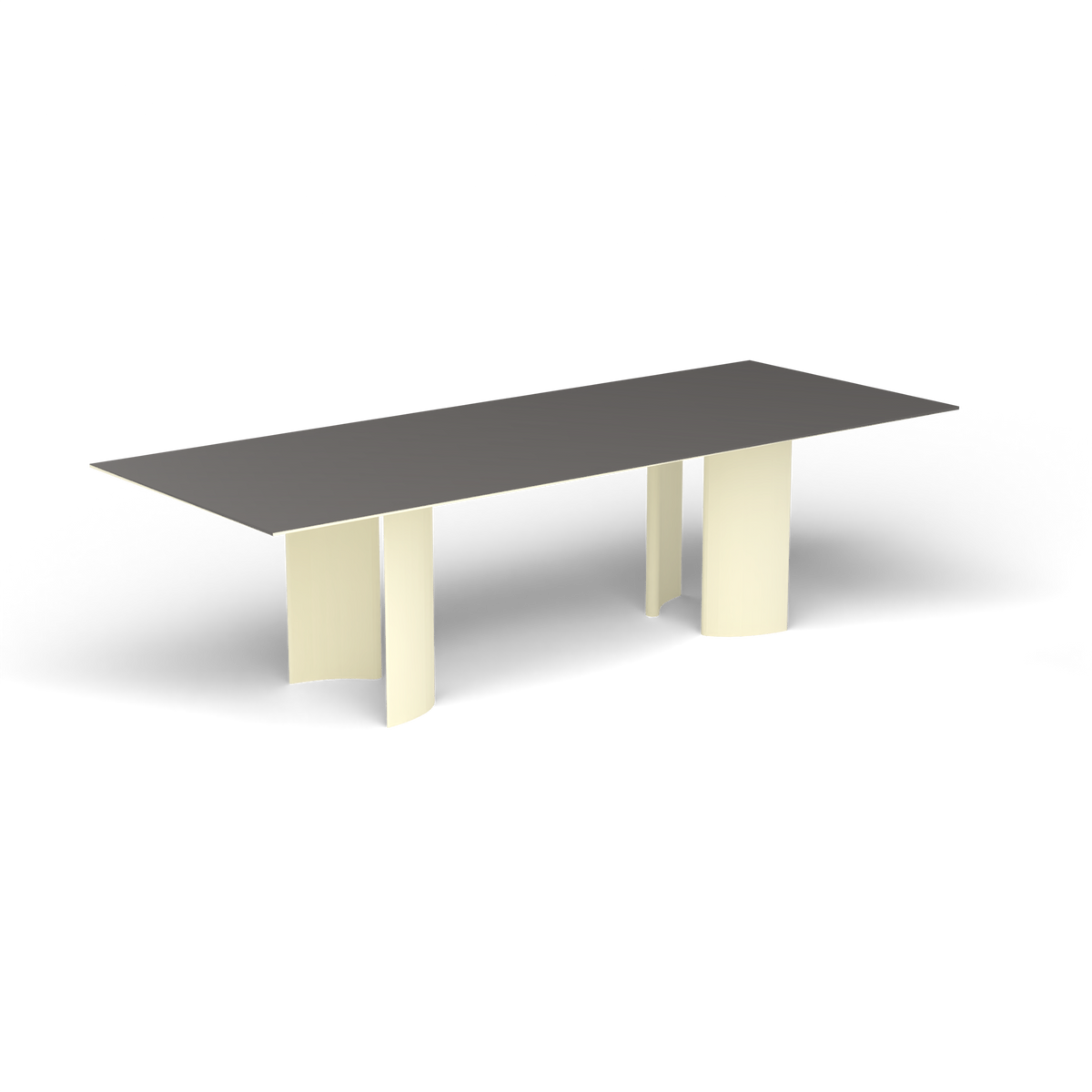 Naca Rechthoekige Eettafel, 260 × 100 × 72 cm, Butter White, Aluminium speckled Anthracite