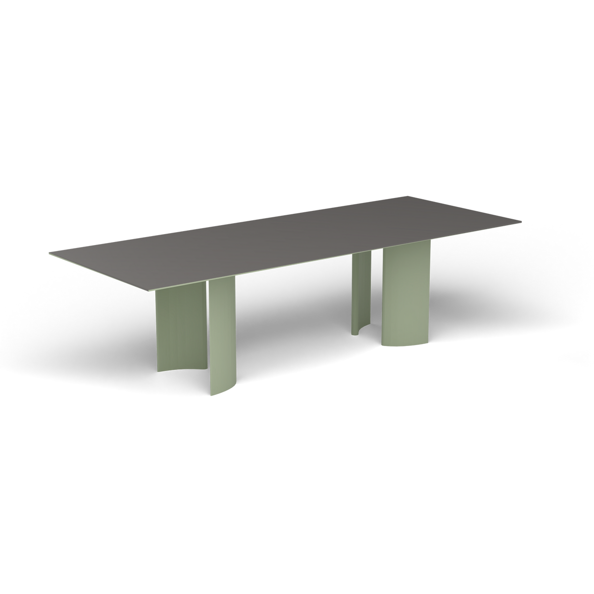 Naca Rechthoekige Eettafel, 260 × 100 × 72 cm, Green Tea, Aluminium speckled Anthracite