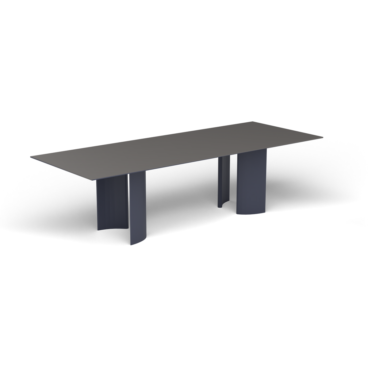 Naca Rechthoekige Eettafel, 260 × 100 × 72 cm, Grey Blue, Aluminium speckled Anthracite