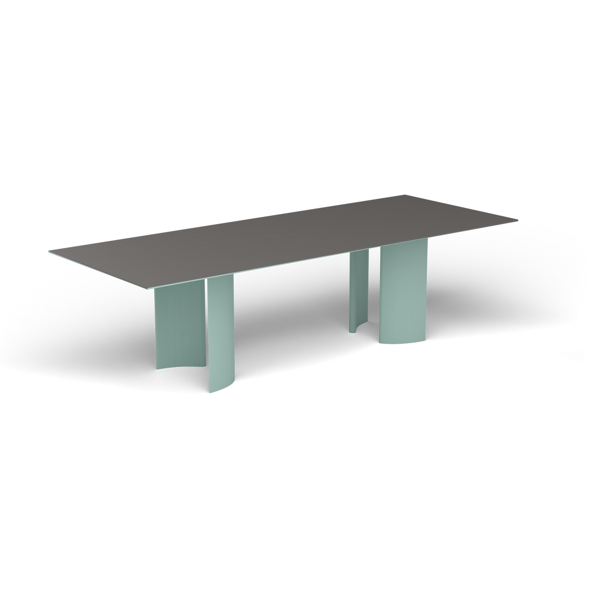 Naca Rechthoekige Eettafel, 260 × 100 × 72 cm, Light Blue, Aluminium speckled Anthracite