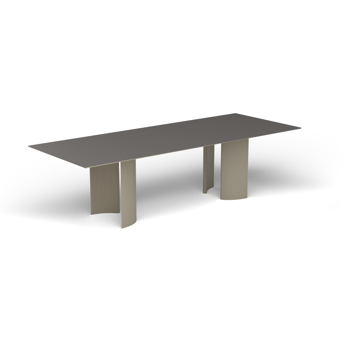 Naca Rechthoekige Eettafel, 260 × 100 × 72 cm, Pearly Gold, Aluminium speckled Anthracite