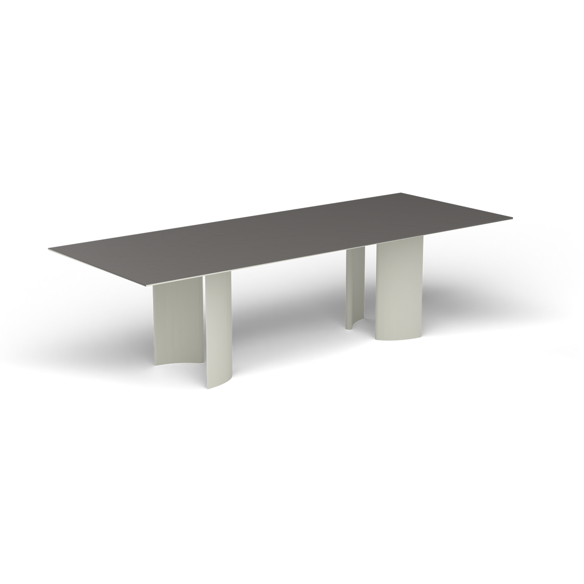 Naca Rechthoekige Eettafel, 260 × 100 × 72 cm, Powder Grey, Aluminium speckled Anthracite