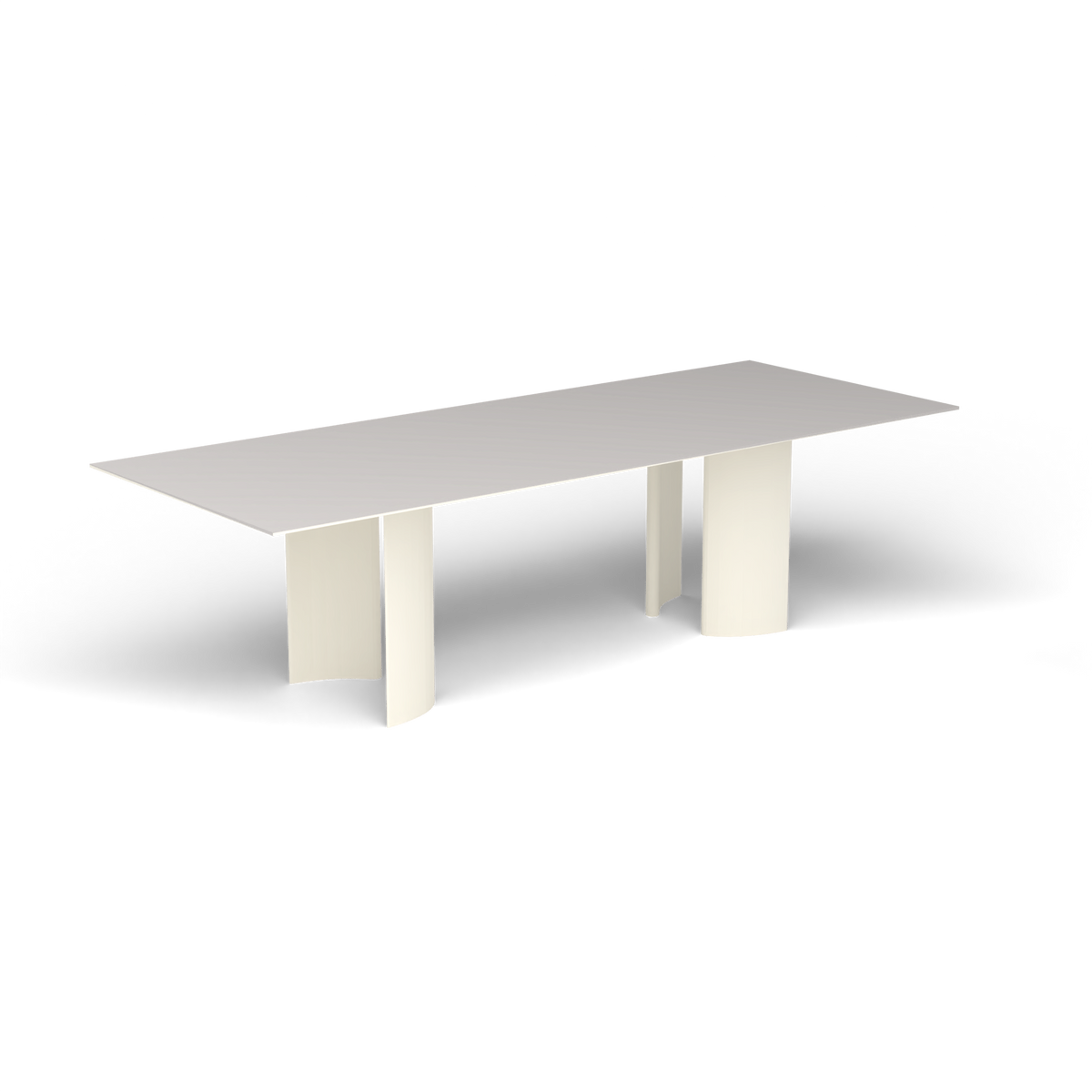 Naca Rechthoekige Eettafel, 260 × 100 × 72 cm, Antique White, Aluminium speckled Grey
