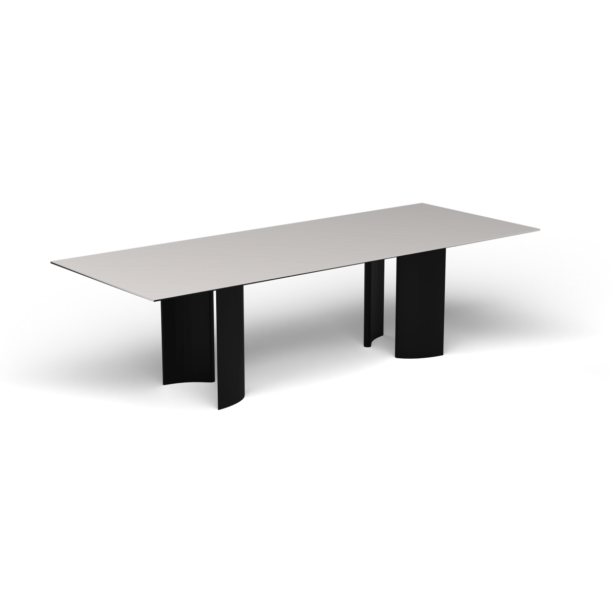 Naca Rechthoekige Eettafel, 260 × 100 × 72 cm, Black, Aluminium speckled Grey