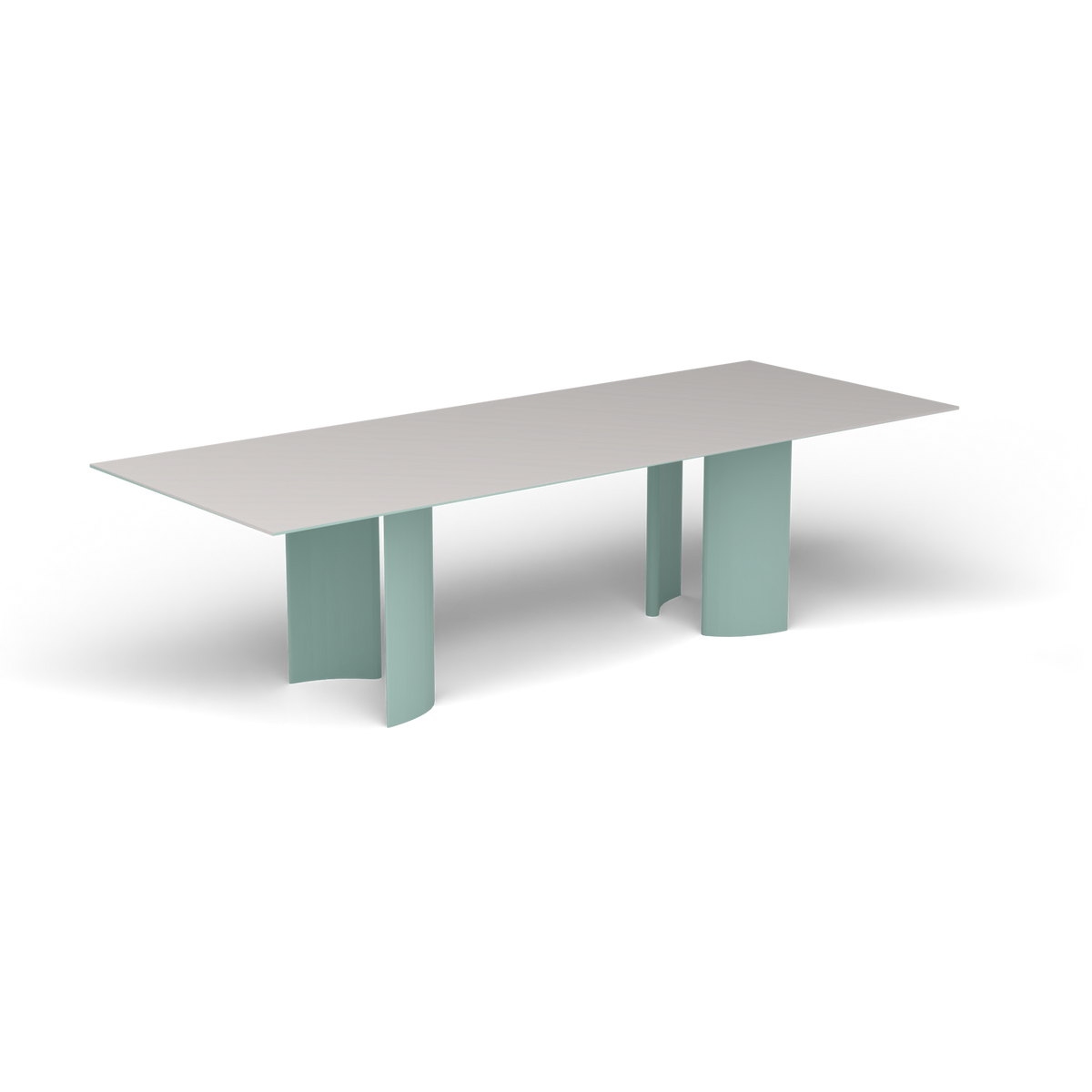 Naca Rechthoekige Eettafel, 260 × 100 × 72 cm, Light Blue, Aluminium speckled Grey
