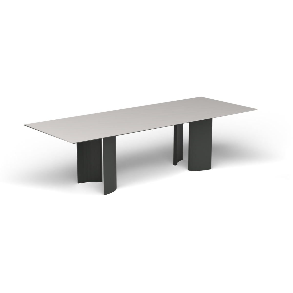 Naca Rechthoekige Eettafel, 260 × 100 × 72 cm, Metallic Grey, Aluminium speckled Grey
