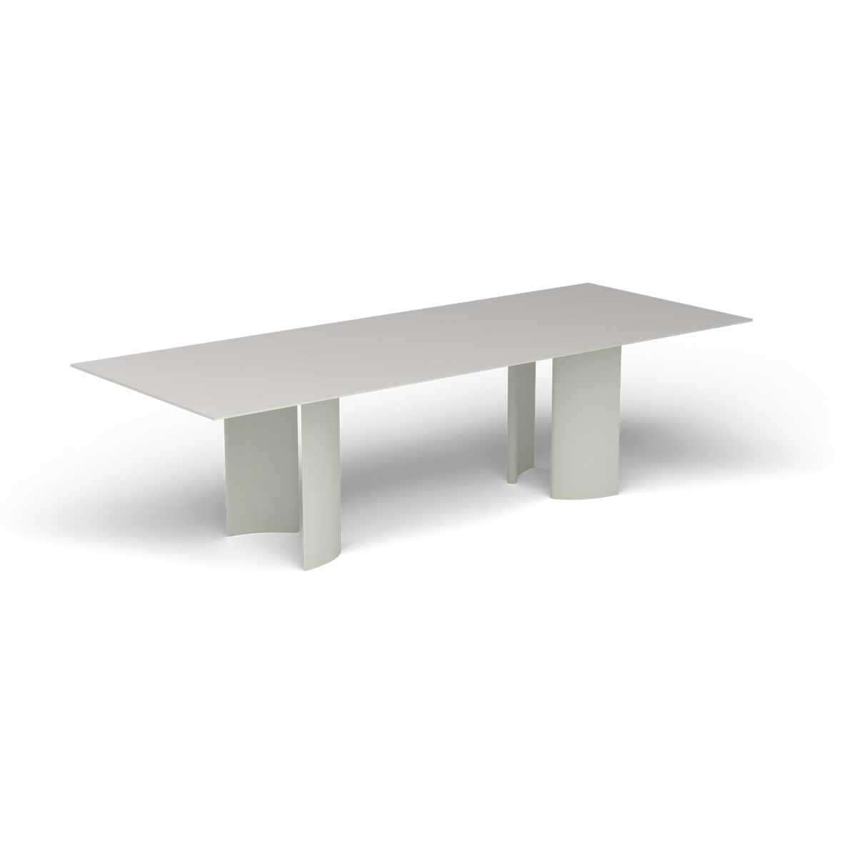 Naca Rechthoekige Eettafel, 260 × 100 × 72 cm, Powder Grey, Aluminium speckled Grey