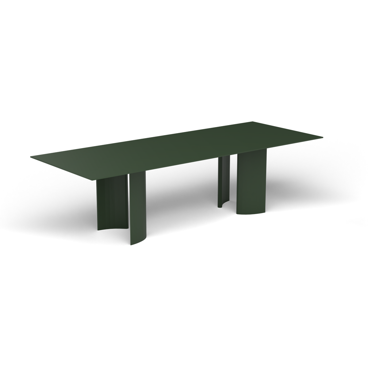 Naca Rechthoekige Eettafel, 260 × 100 × 72 cm, Bottle Green, Gelakt aluminium (volgt onderstelkleur)