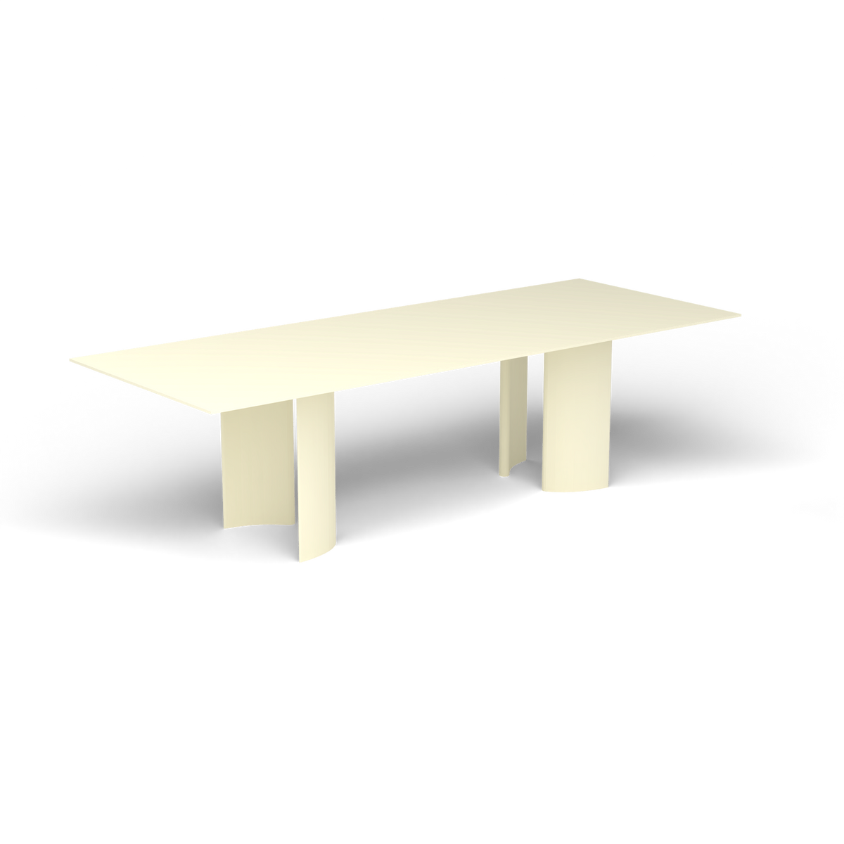 Naca Rechthoekige Eettafel, 260 × 100 × 72 cm, Butter White, Gelakt aluminium (volgt onderstelkleur)