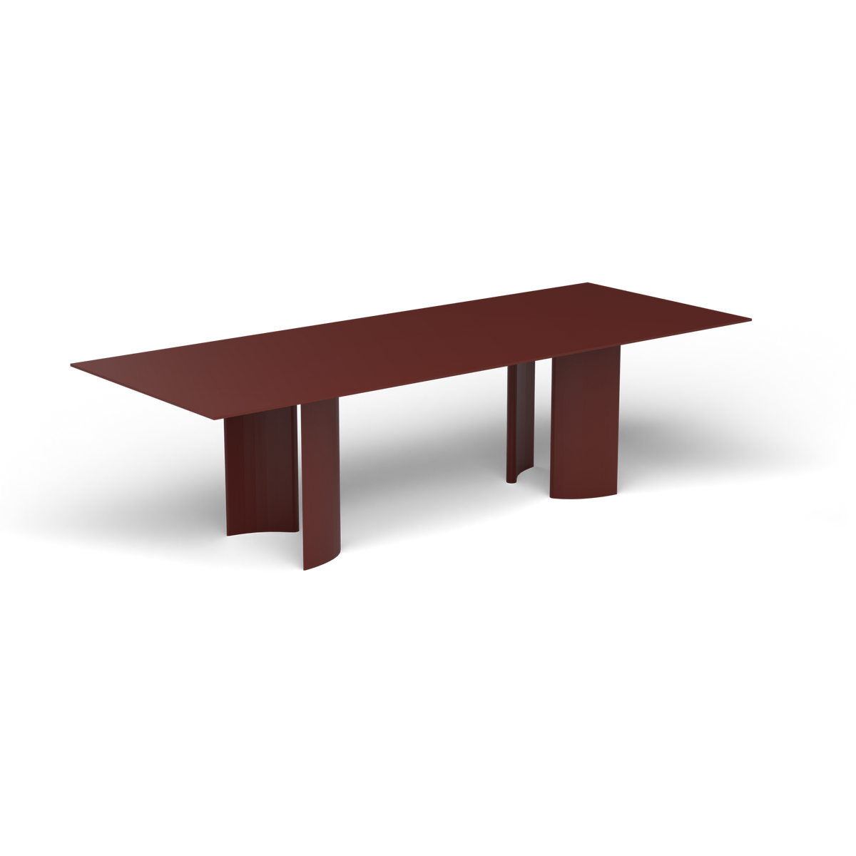 Naca Rechthoekige Eettafel, 260 × 100 × 72 cm, Chestnut Brown, Gelakt aluminium (volgt onderstelkleur)